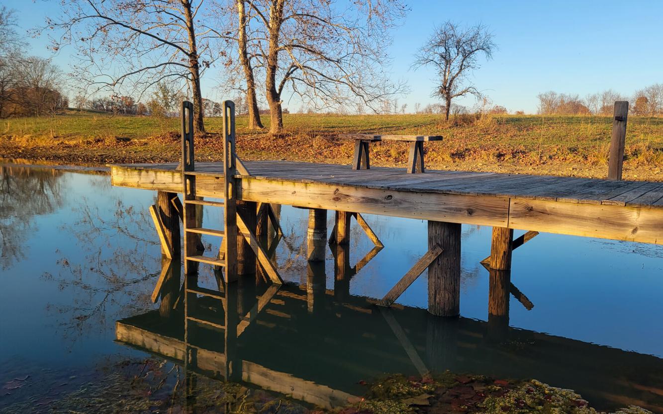 The normal water level is typically right under the dock, according to John Genho. The water level is currently about 32 inches low, about 850,000 gallons of water less than usual.