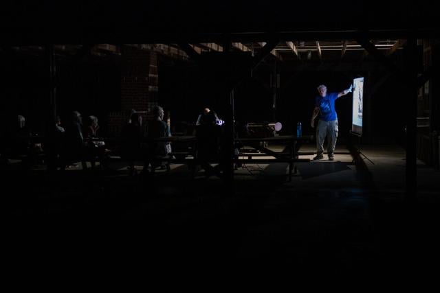 File photo: Milt Roney’s presentation, “The Life Cycles of Stars--how star are born, age and die” under the pavilion at the Rappahannock County park last Saturday during a Dark Skies event.