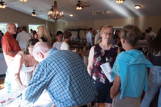 Wakefield District Supervisor Debbie Donehey greets supporters during an August event at Rappahannock Cellars in Huntly.