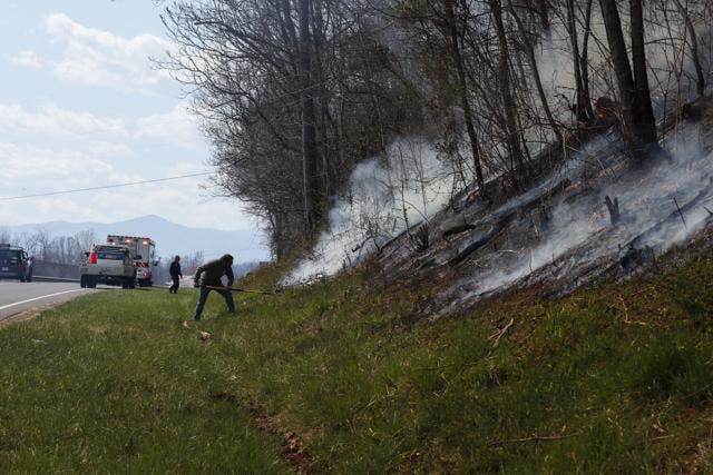 The Warrenton Volunteer Fire Company helped fight a blaze in Huntly Wednesday afternoon.