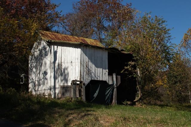 The barn as it stood in October prior to demolition.