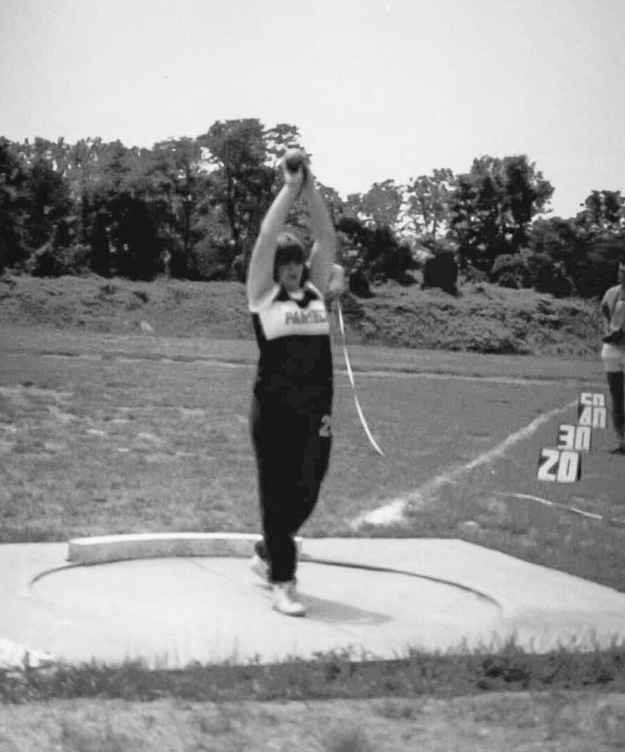 Compton grew up in the county and was active in sports at Rappahannock County High School, including basketball (seen above in the 1983-84 season) and track and field.