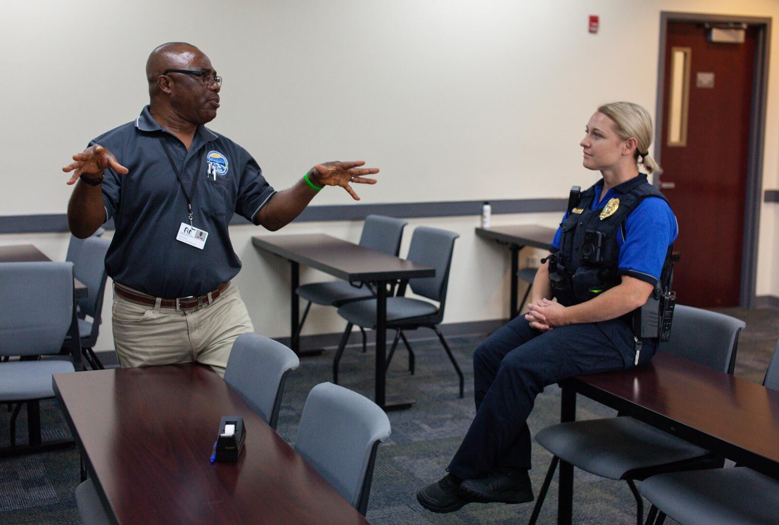 “Officers have told me, ‘I’m not wired for this. This is your baby,’” said John Bankas, a co-responder with the Culpeper Police Department, shown with Lt. Brittany Jenkins.