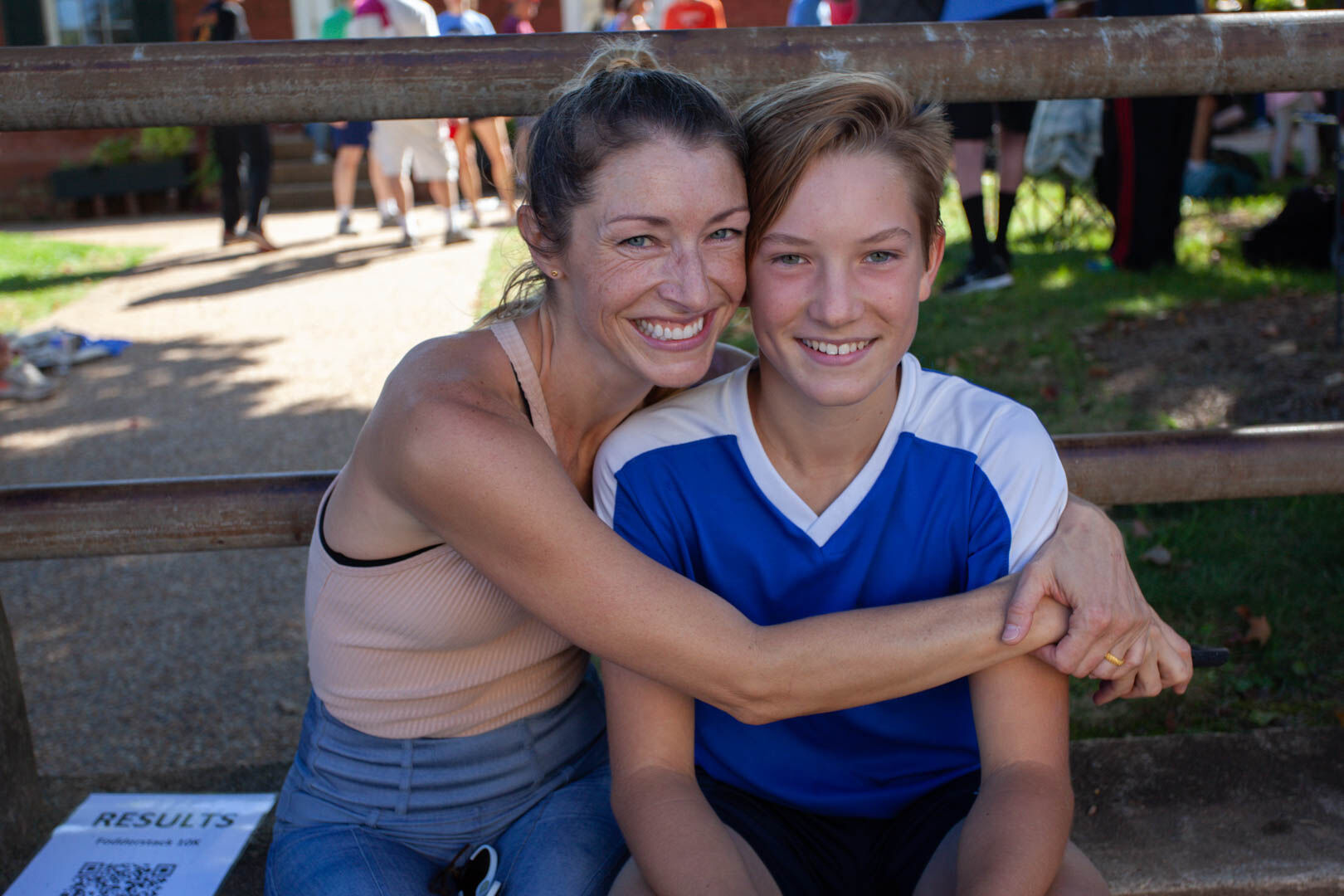 Elena Kazmier with her son Owen at last year’s Fodderstack race.