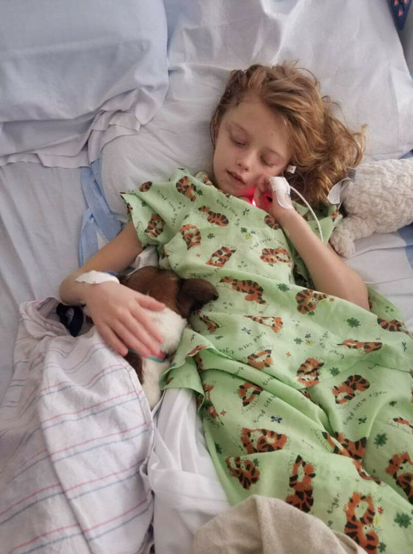 Farrah Gates at the hospital for her brain surgery