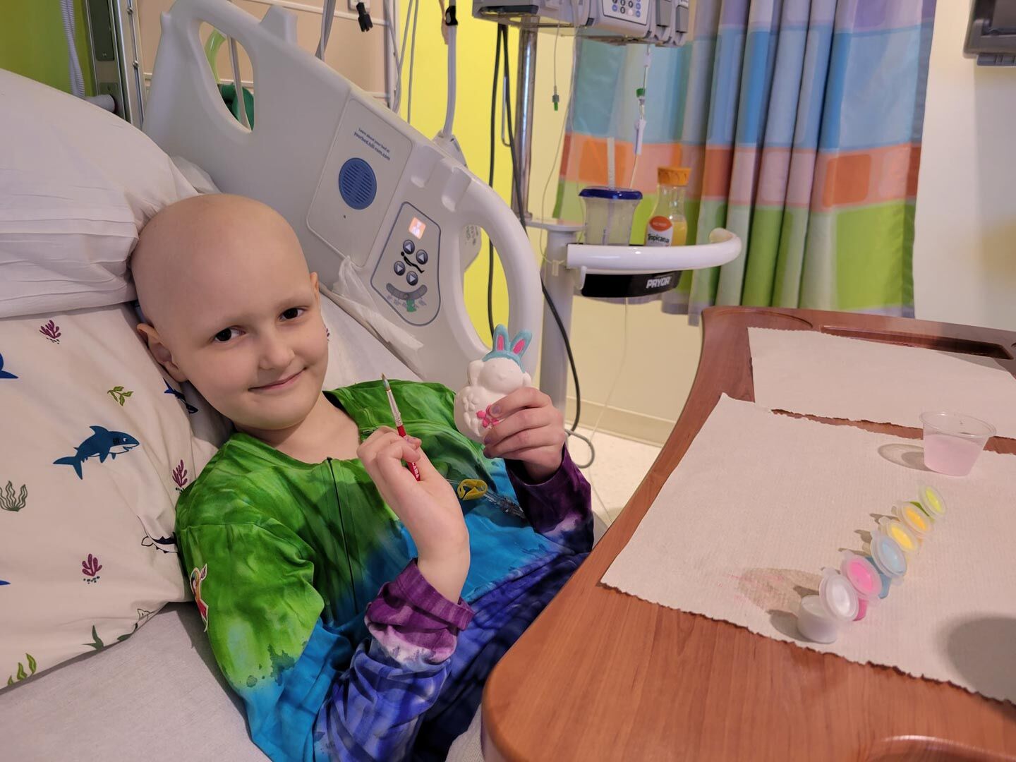 Anne at the end of her 25-day stay for low blood counts in March.