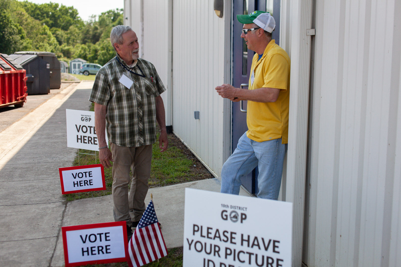 BIPARTISAN CONSENSUS: GOP chair Terry Dixon (pictured at far right with Jim Derdeyn) both feel Rappahannock’s election system and officials are trustworthy, and Mary-Sherman Willis (below), chair of the county’s Democrat Party committee.