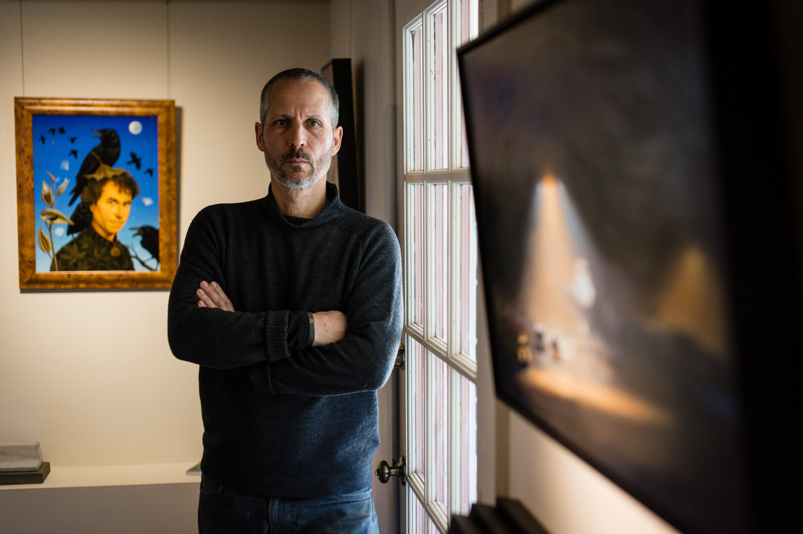 Andrew Haley, Purnell’s last art dealer, in his Sperryville gallery.