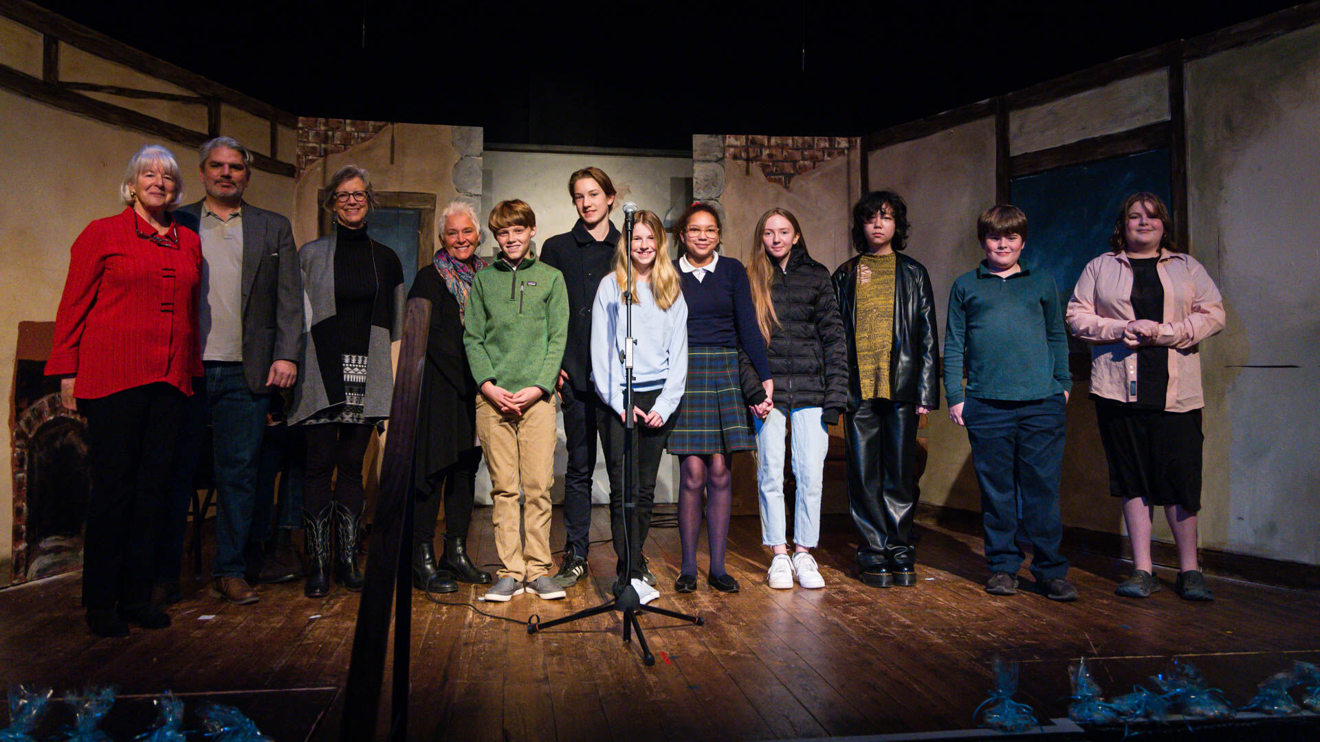 The middle school contestants and judges.