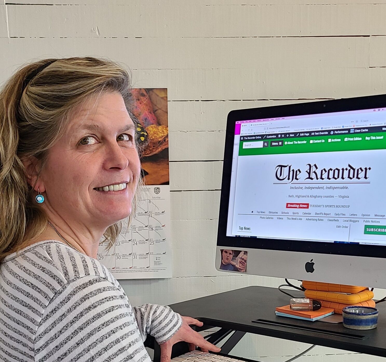 Anne Adams, publisher of The Recorder in Monterey, Va.