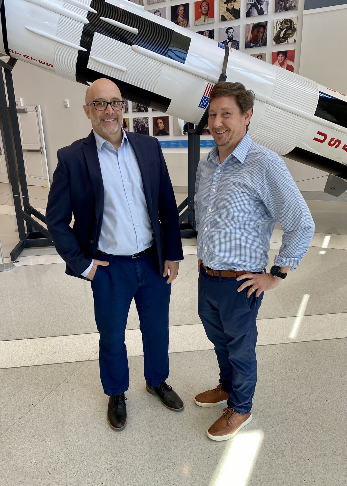 VCIJ co-founders Chris Tyree and Louis Hansen at Local News Summit in April 2023