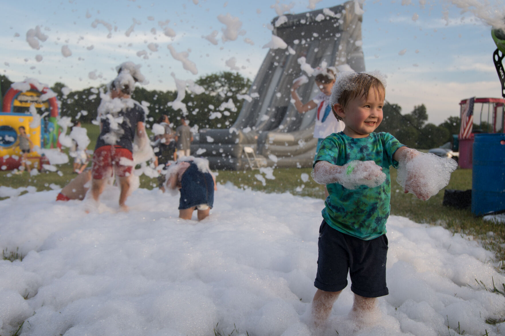 Ellis Childress enjoys the foam bath at Ben Venue as Rappahannock’s annual 4th of July Celebration returned in 2022 after a two year absence.