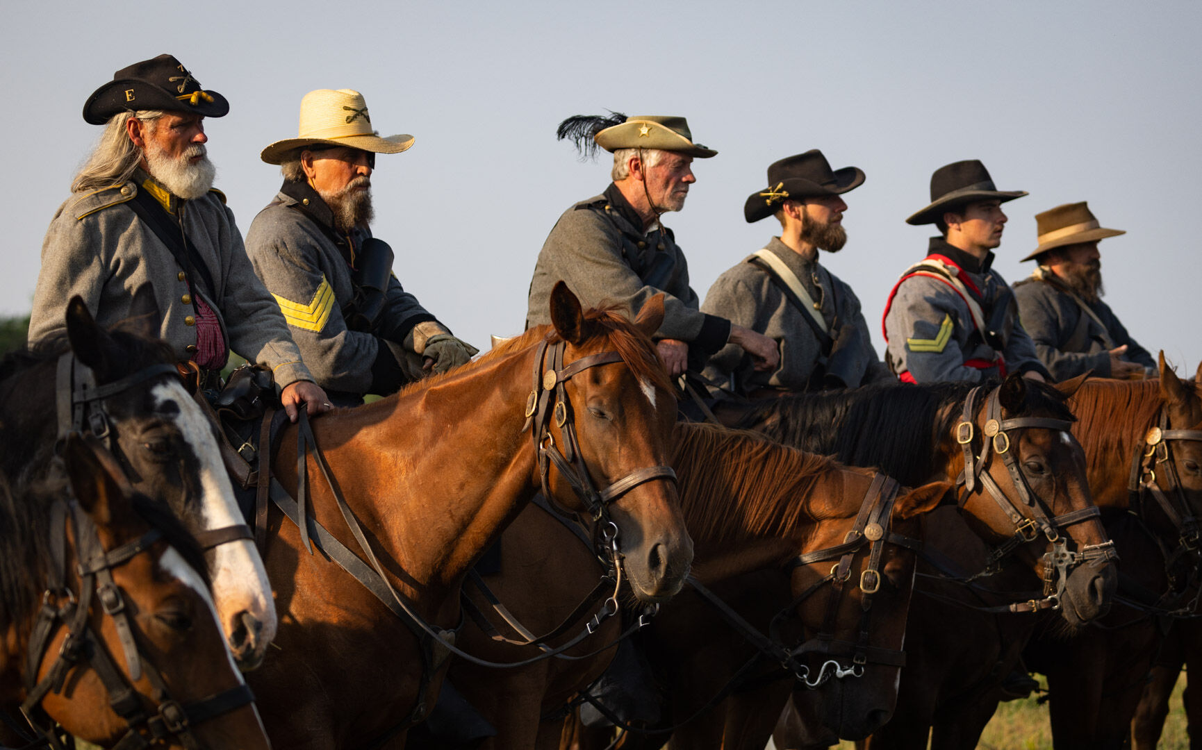 Confederate Cavalrymen line up before the Fight for Fleetwood Hill.