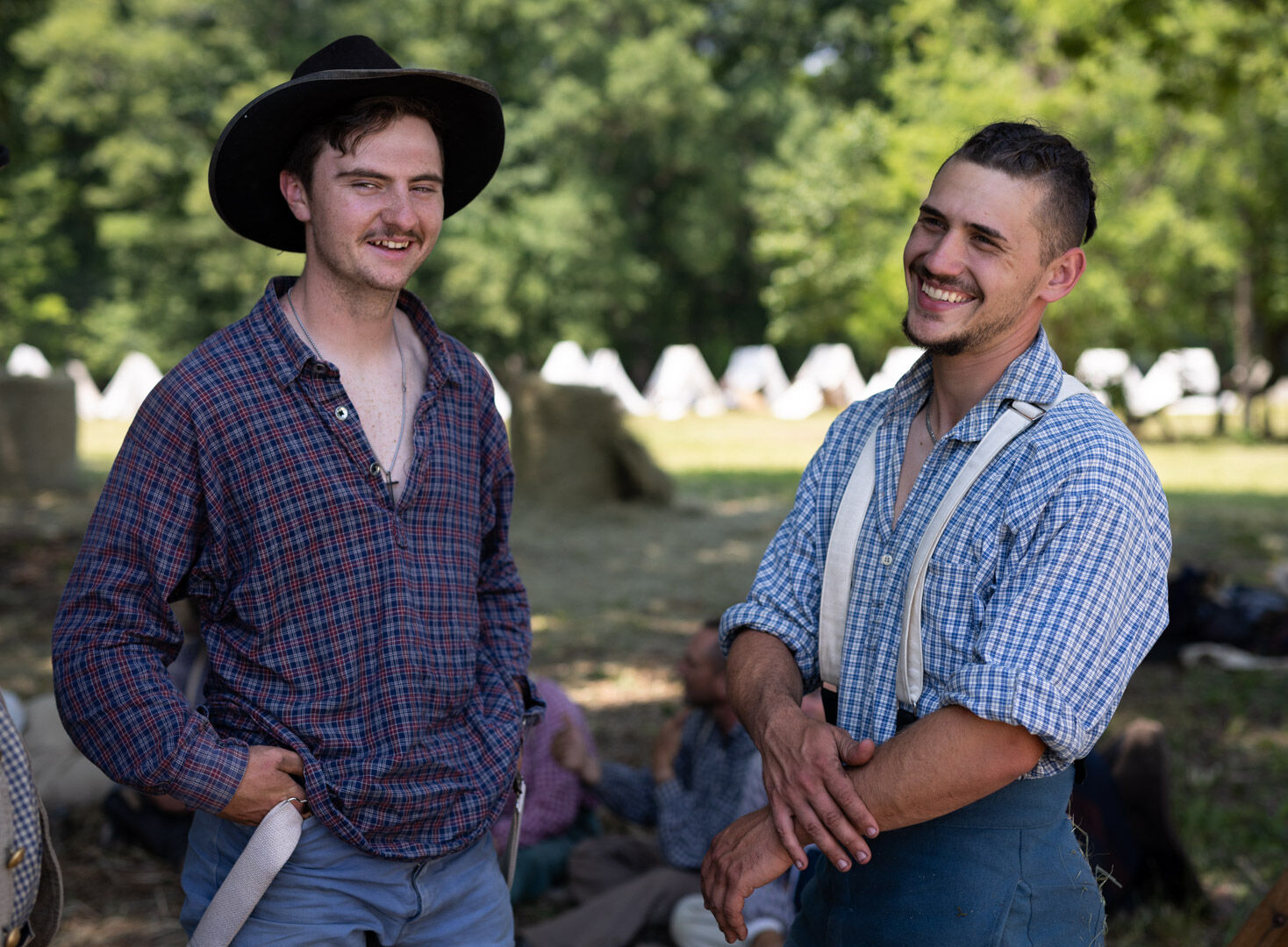 David Meyer of Boonville, N.C. and Evan Adcox of Canton, Ga., both of the 5th Georgia Cavalry Division.