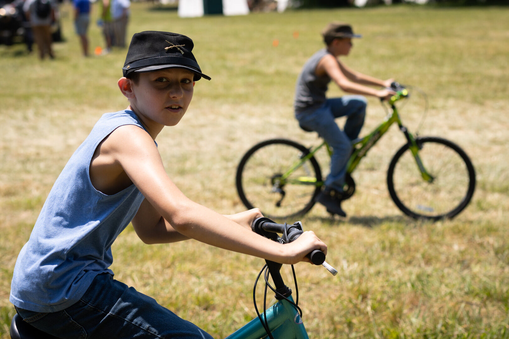 Bicycles proved an efficient method of transportation across the many acres of battle areas.