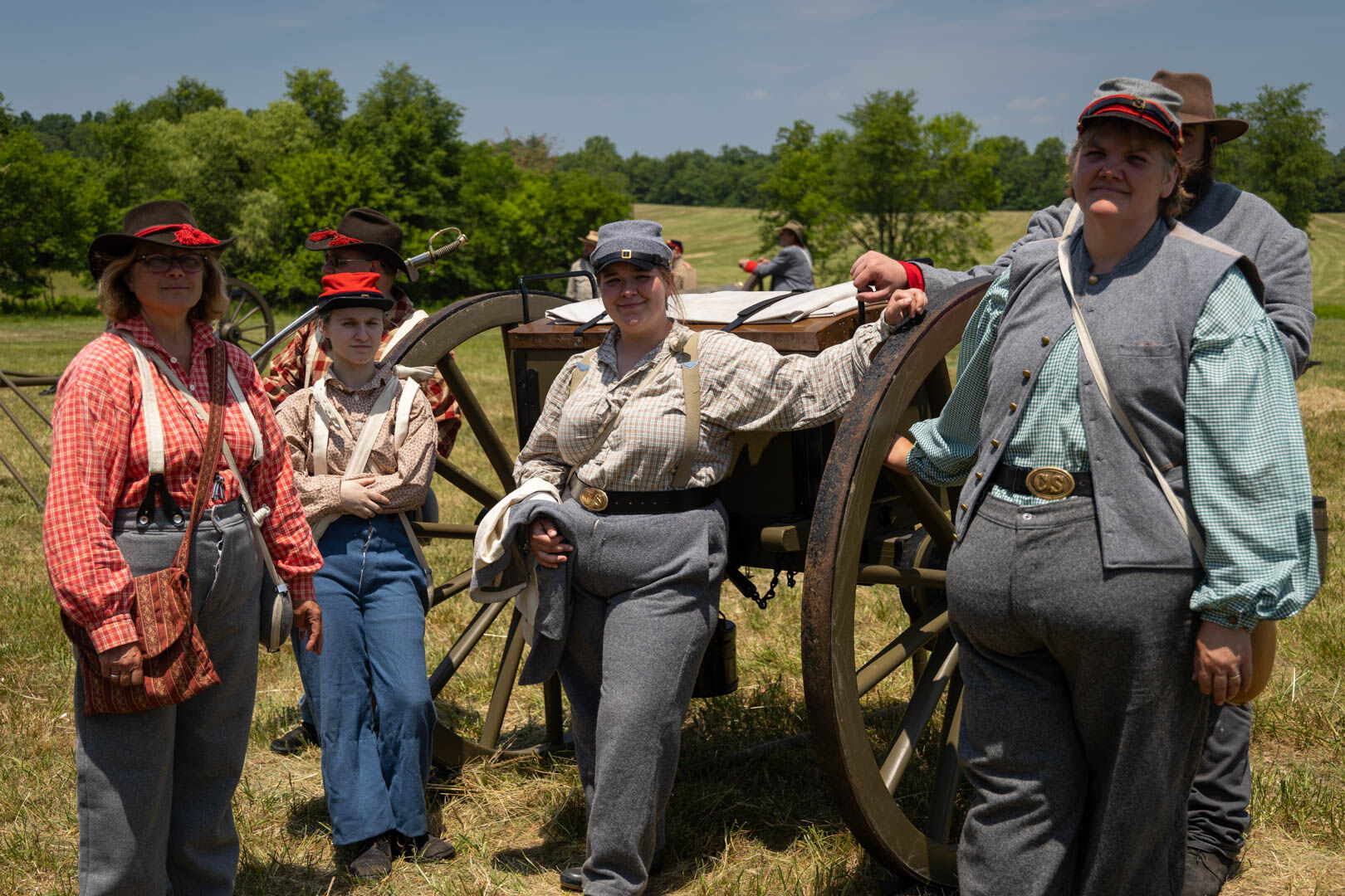 The O’Brien family, owners and operators of the three-inch ordnance rifle, brought their cannon from Bridgehampton, N.Y., for the reenactment.