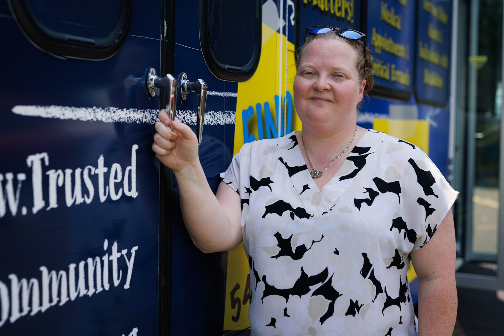 Kristin Lam Peraza occasionally helps out with diving the vans.