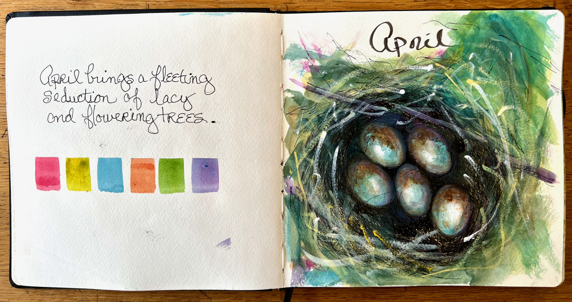 A sketch from the new book "12 Months on 12 Acres" by Ruthie Windsor-Mann.