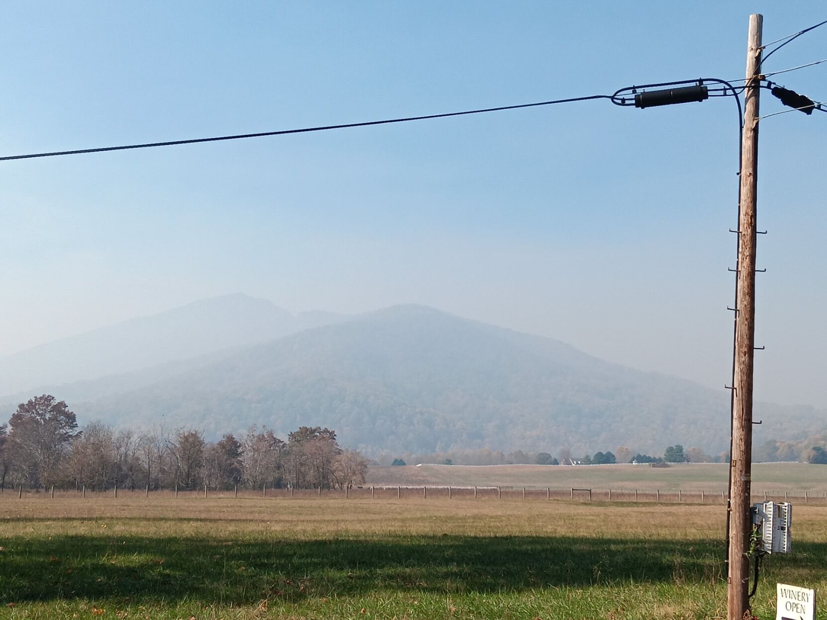 The view at Big Meadows in Shenandoah National Park in November 2023.