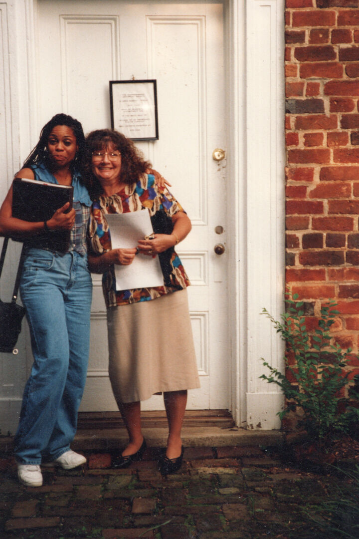 Teira Doom, left, on a trip to the Rappahannock Historical Society in 1995. Marian Yancey, acting director at the time helped Doom track down her genealogy records.