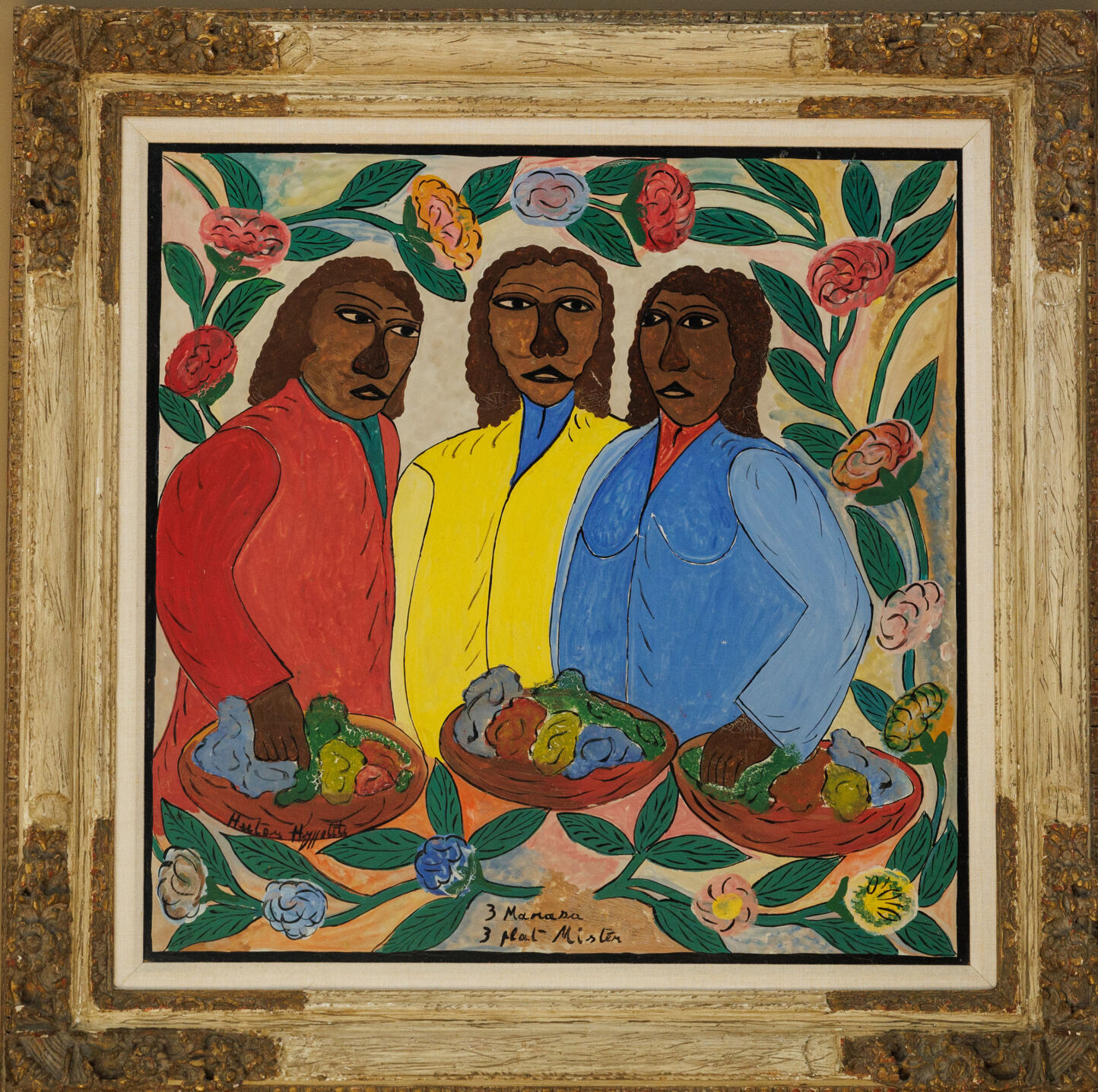 “3 Marassa” by Hector Hyppolite (1894 – 1948), part of the Sullivan collection of Haitian art.