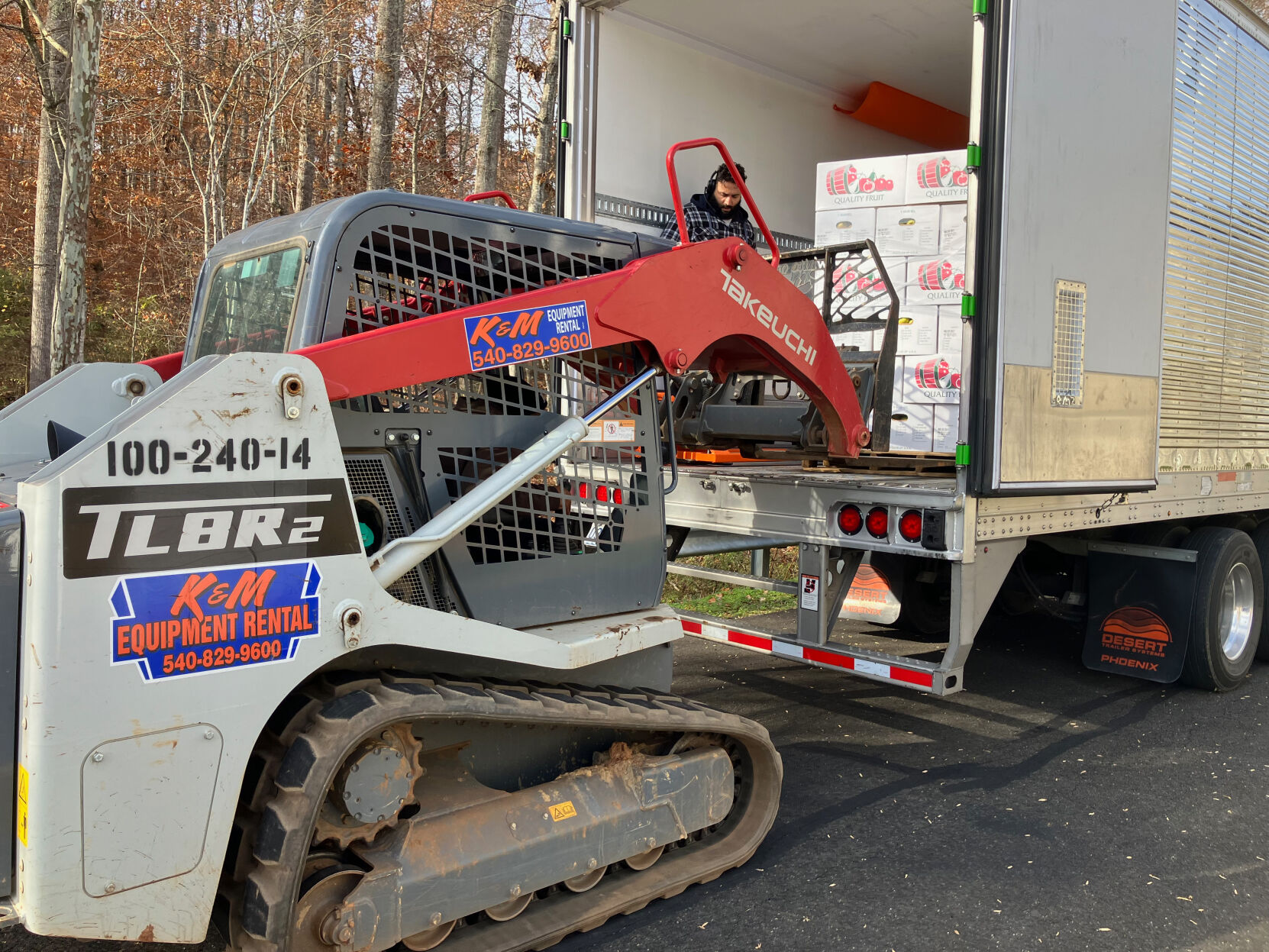 Unloading the big apple delivery to the Wayland Blue Ridge Baptist Association in Rixeyville.