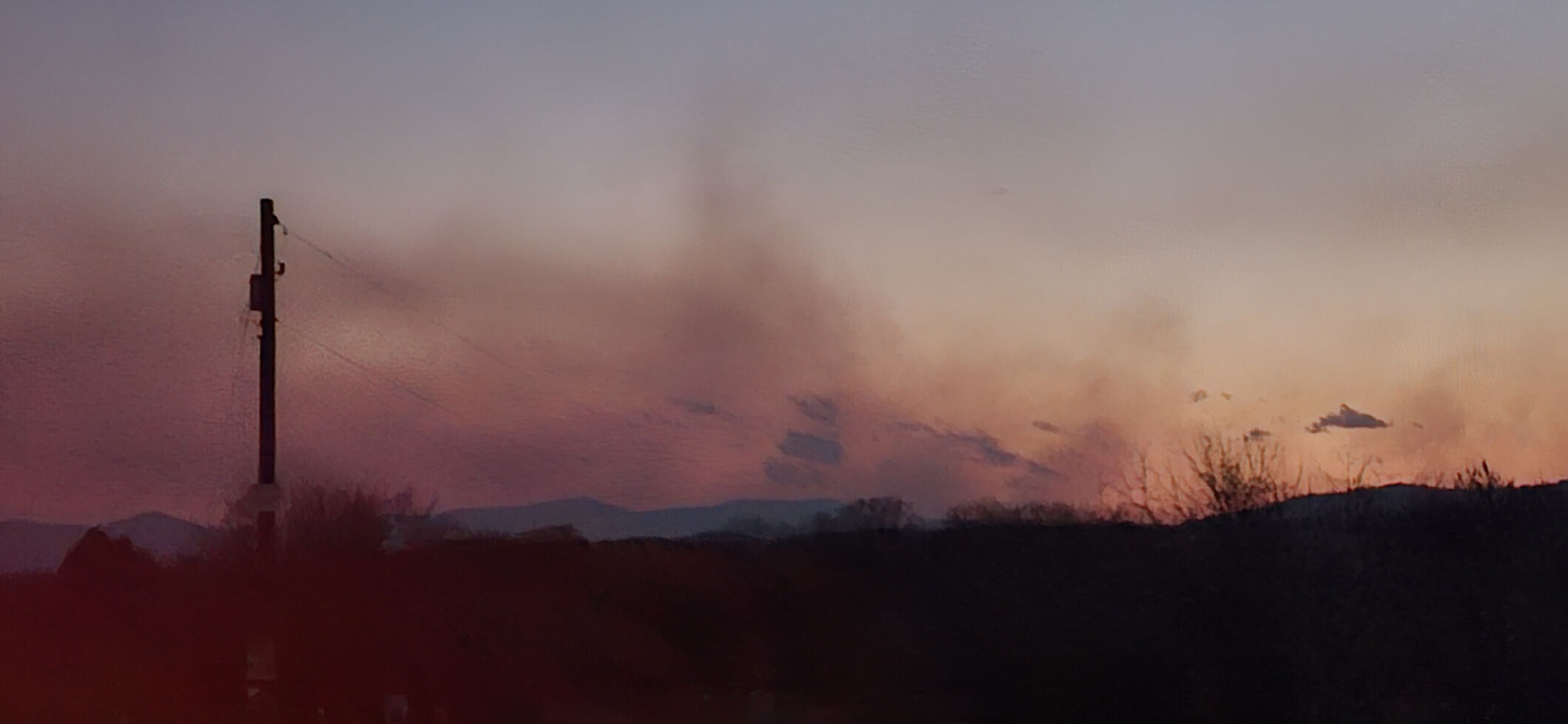 Looking toward Sperryville from Mt. Vernon Farm on Wednesday through smoky skies.