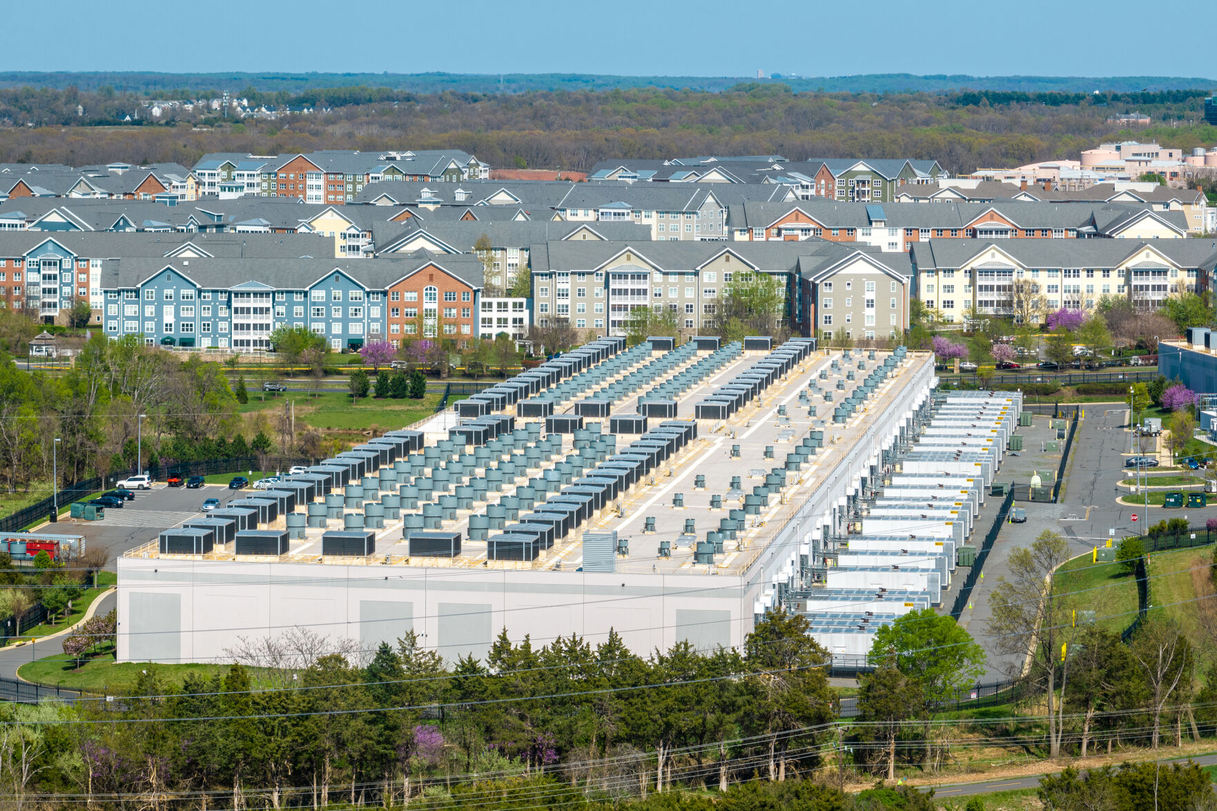 A data center in Ashburn, the center of Loudoun County's "Data Center Alley."