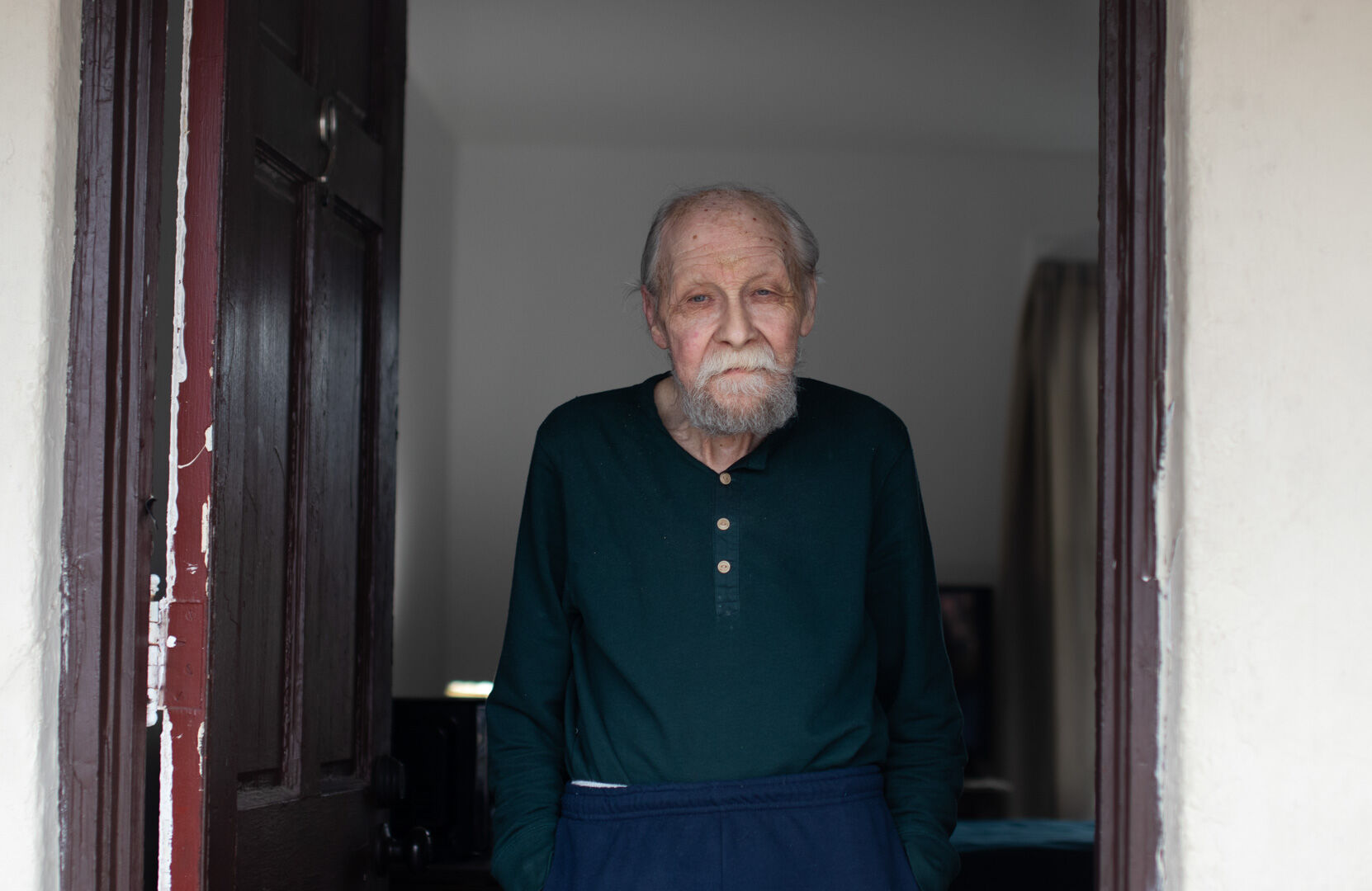 Jerry Clatterbuck now lives in a former hotel room, thanks to support from nonprofit Hero’s Bridge.