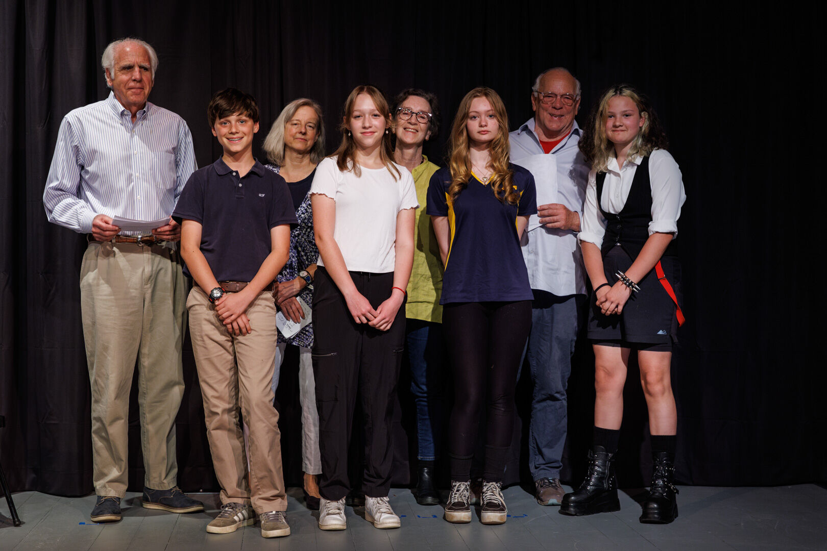 The winners and honorable mentions of the Storytelling Contest's middle school category.
