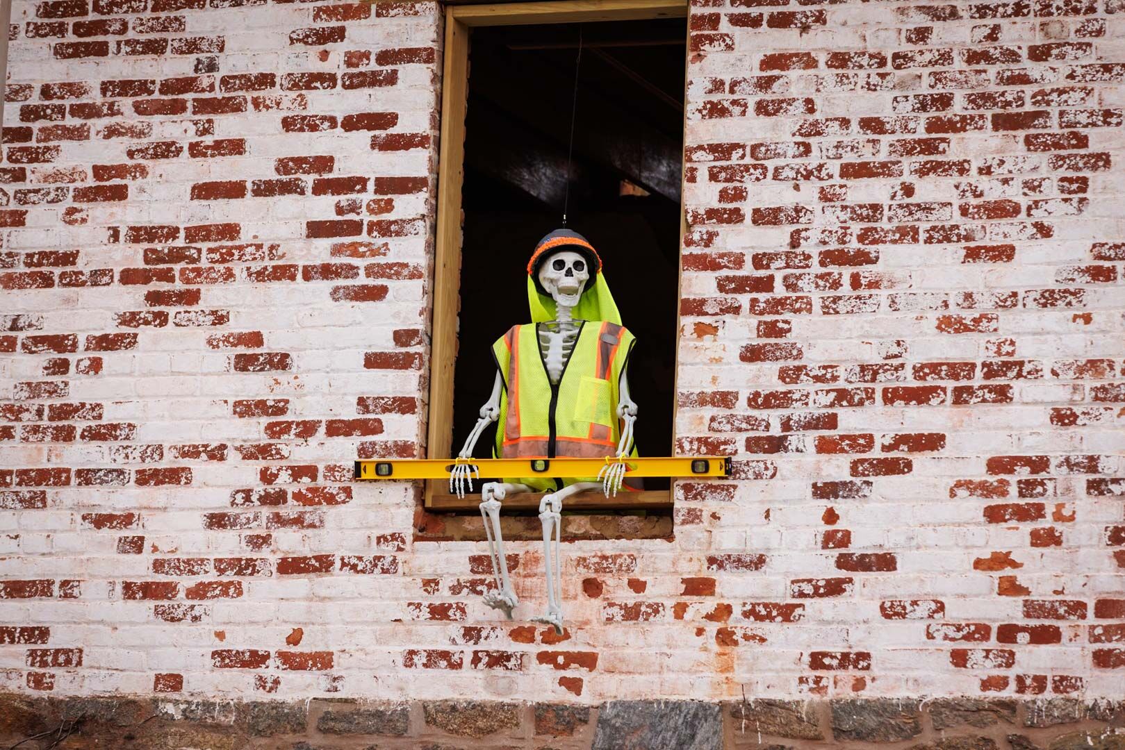 Joe sits watch over Flint Hill in the window of Michael Dennis' historic home on 522.