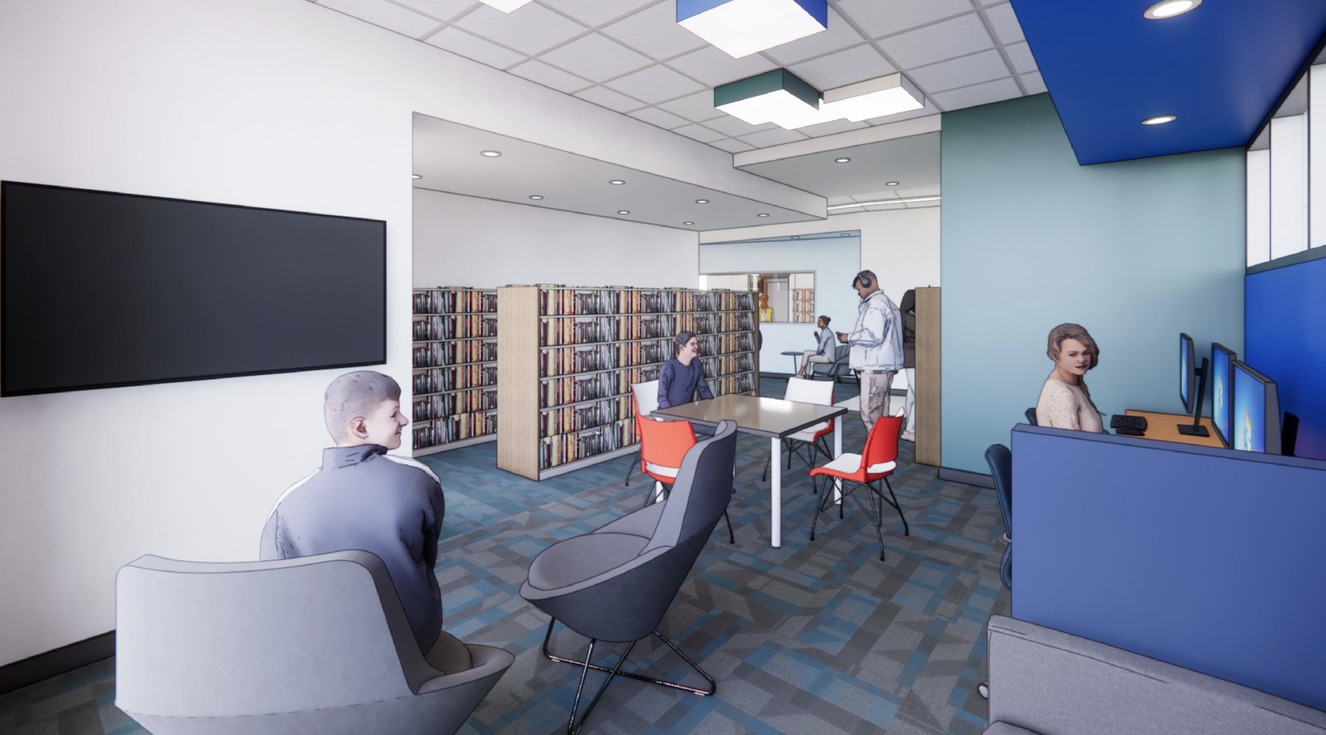 Part of the teen section in the proposed expansion of the Rappahannock County Library.