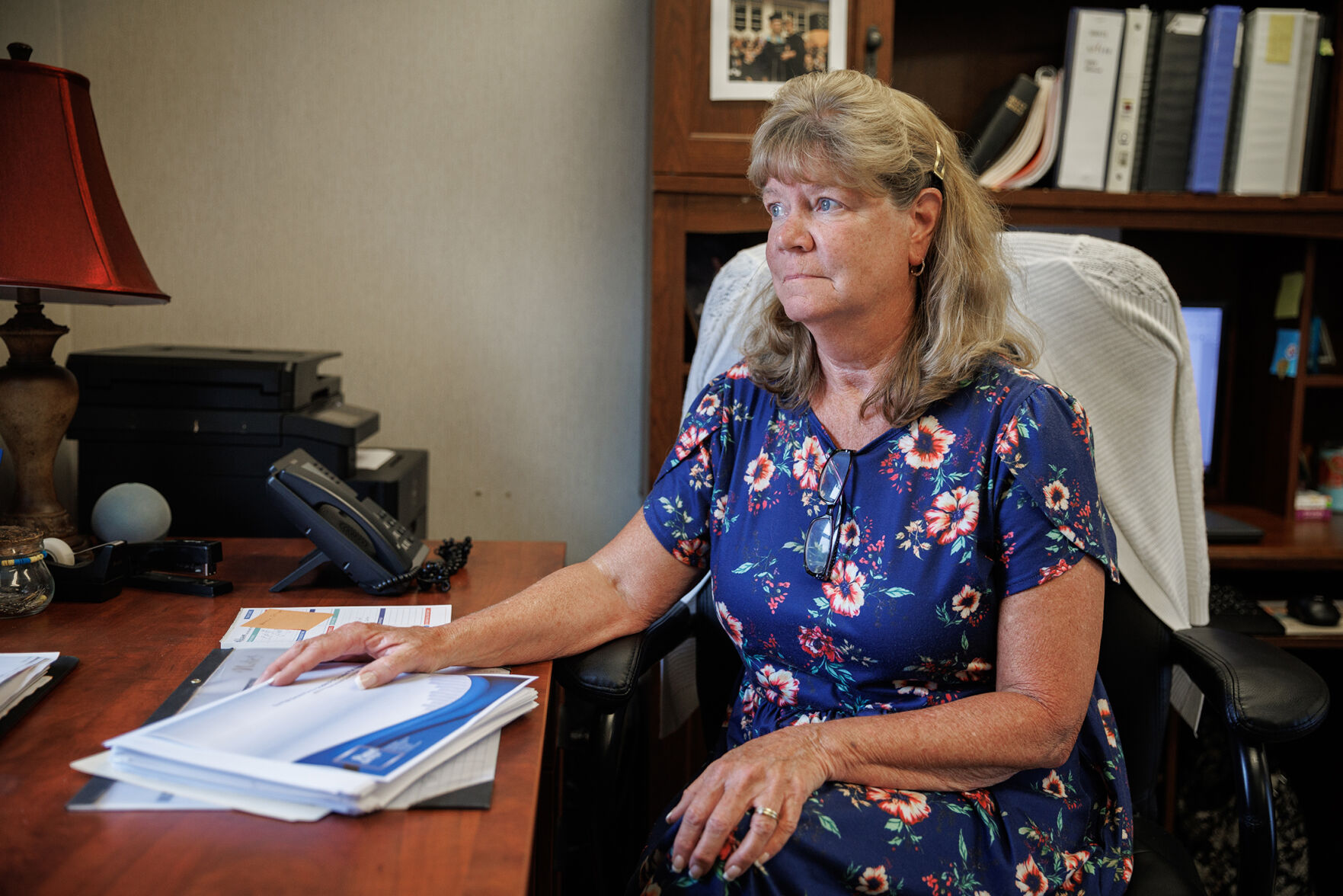 RCPS Assistant Superintendent Carol Johnson at her office in Washington, Va.
