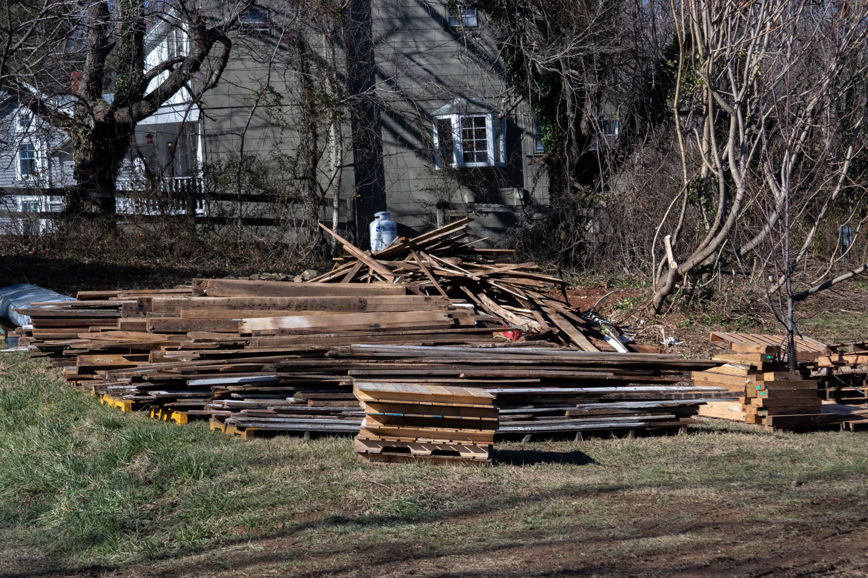 The remnants of the barn on Dec. 12.